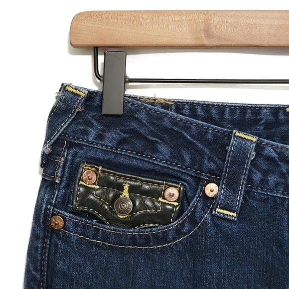 True Religion Billy Straight Leg Jeans Vintage 2008 Made in USA Y2K Leather 26 - Picture 4 of 15